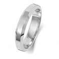 thumbnail image 1 of Medium 18k White Gold 4mm Bevelled Court Comfort Men/Women Wedding Band/Ring, 1 of 1