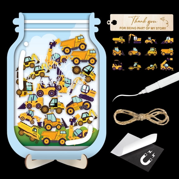 Medium 9"x6" DIY 35 Tokens Car Magnetic Reward Jar For Classroom Kids Teacher Student Potty Training Chore Chart Toddler Boys Girls Good Behavior Management Tools Back To School Decor RWJ-03-CON-M