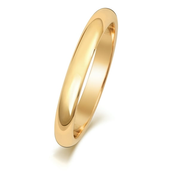 Ultra Light 9k Gold 3mm D Shape Men/Women Wedding Band/Ring