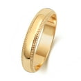 thumbnail image 1 of Medium 9k Gold 4mm D Shape Men/Women Milgrain Wedding Band/Ring, 1 of 1