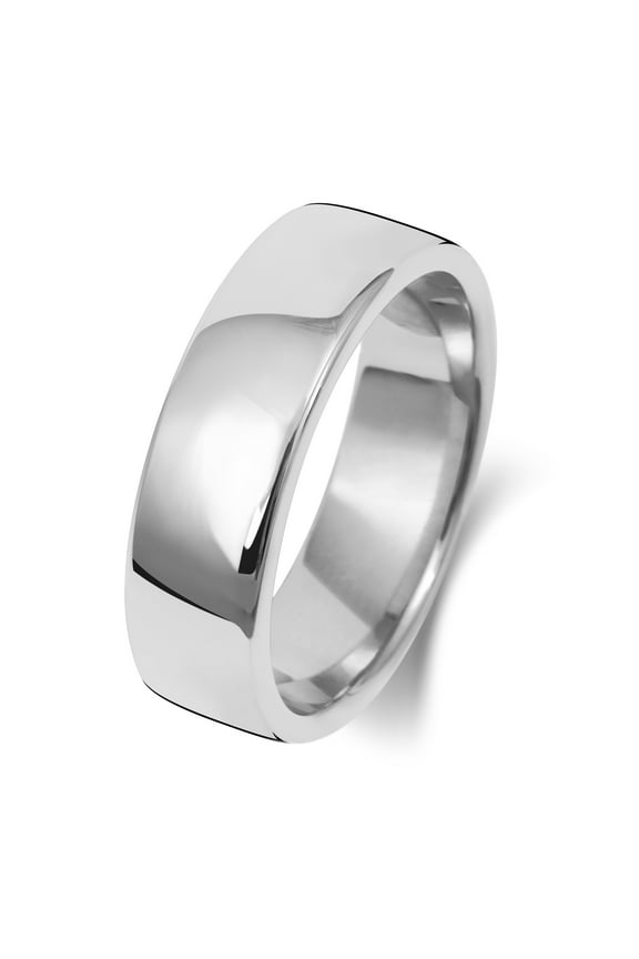 Medium 9k White Gold 6mm Soft Court Comfort Men/Women Wedding Band/Ring