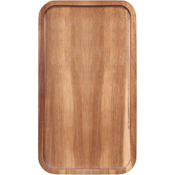 Medium Acacia Wood Serving Trays Long Charcuterie Boards Wood Snack Platter Rectangular Cookie Appetizer Plates Serving Cheese Board Rectangle Kitchen Dinner Platters for Food Dish Cake Dessert Tray