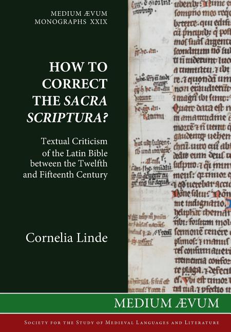 Medium Aevum Monographs: How to Correct the Sacra Scriptura? Textual ...