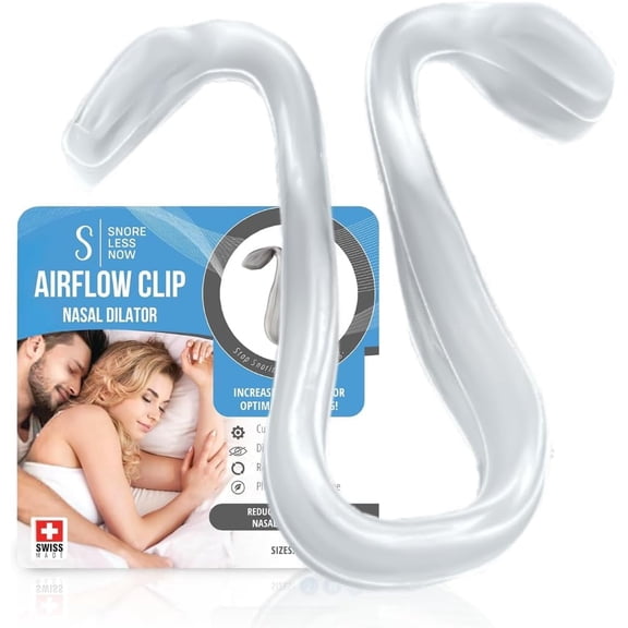 Medium Airflow Clip Nasal Dilator by SnoreLessNow | Nasal Dilators for Sleeping & Breathing, BPA-Free Nasal Expander for Deviated Septum Relief | Nasal Dilator for Snoring