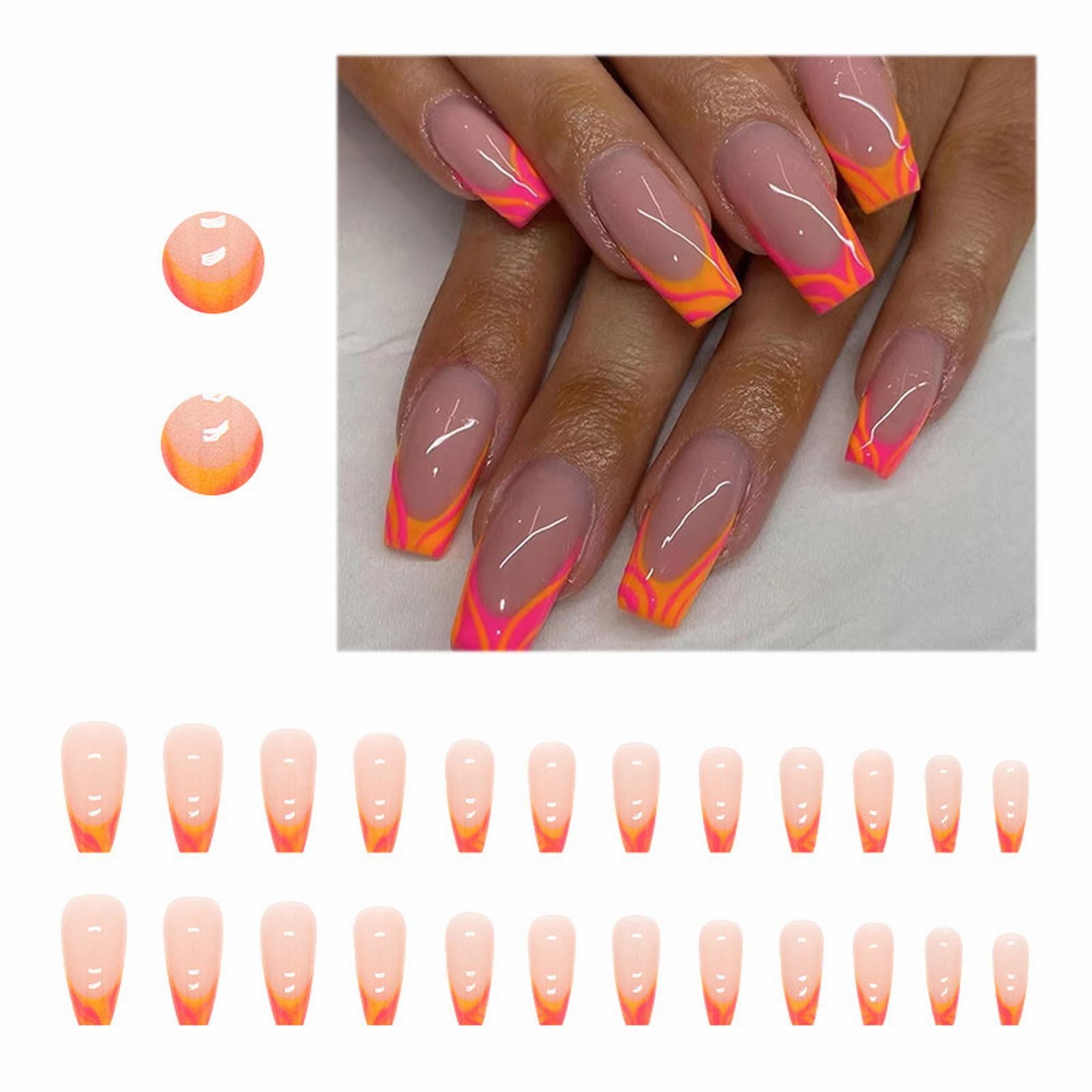 Medium And Long Dyed French Side Nail Stuff for Acrylic Nails Nail