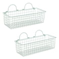 thumbnail image 1 of Medium Aqua Blue Wire Wall Basket (Set of 2) Measures 17.7x6.7x5.1, 1 of 3