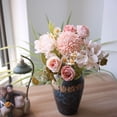 thumbnail image 1 of Medium Artificial Floral Bouquet,Balanced Home Table Decor,Realistic Fake Floral Ornament,Wedding Party Prop,Non Fading UV Resistant,Bedroom Office Shop Multi Scene,Easy Care Long Lasting Faux Floral, 1 of 9