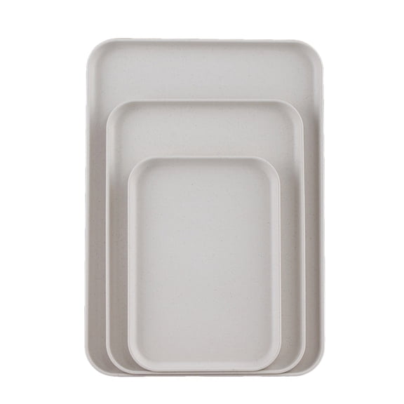 Medium Beige Serving Tray with Stackable Design for Space Saving Storage Ideal for Cafeterias and Picnics in Beige B