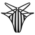 thumbnail image 1 of Medium Black And White Stripes Vertical Direction Open Type Women's Panties Crotch Opening G-strings Thongs Lingeries Underwear, 1 of 7