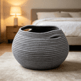 thumbnail image 1 of Medium Blanket Basket (10"x8"),Woven Baskets for Storage Laundry Hamper, Cotton Rope Blanket Basket for Living Room, Laundry, Nursery, Gray, 1 of 8