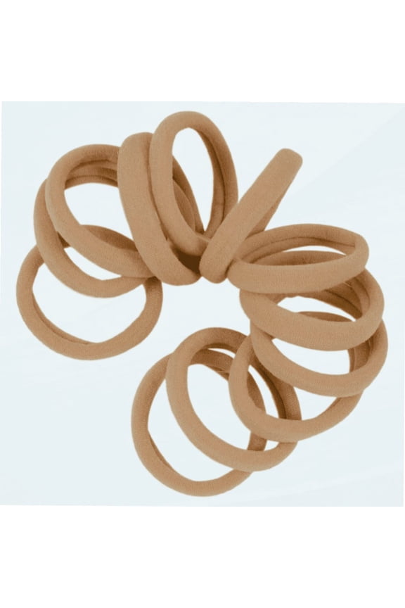 Medium BlondeHair Ties - Extra Gentle Soft and Stretchy Nylon Fabric Ponytail Holders - 12 Pack