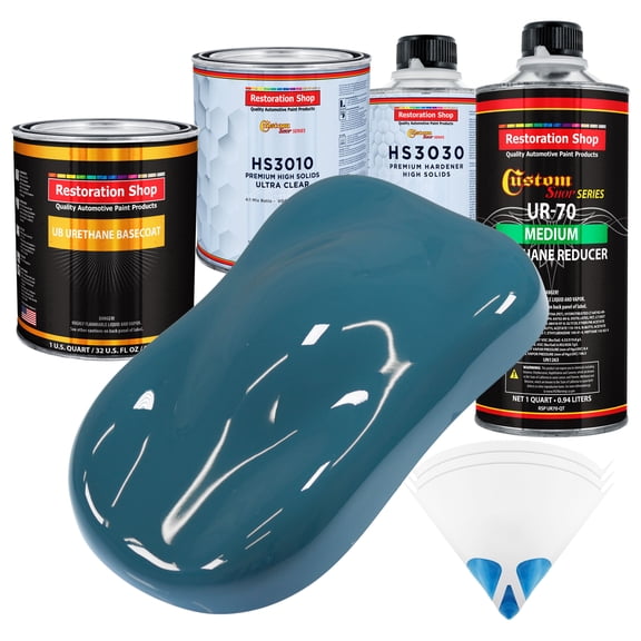 Medium Blue Premium Quart URETHANE BASECOAT CLEARCOAT Car Auto Body Paint Kit