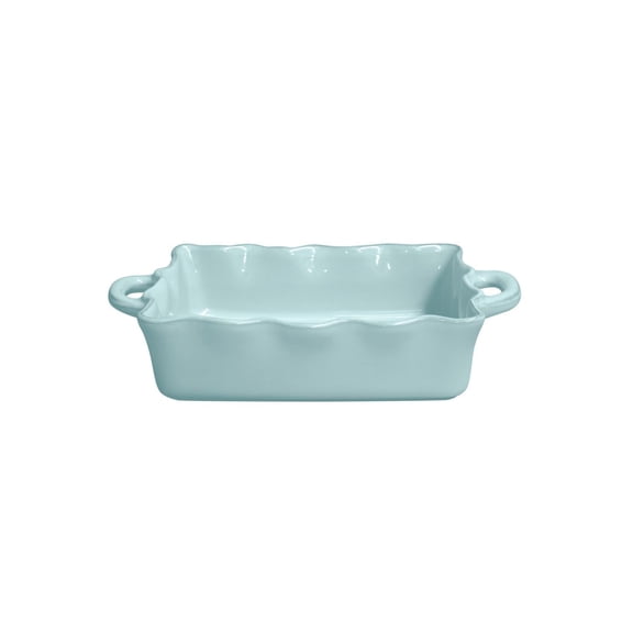 Medium Blue Rectangular Stoneware Baker, 13.5" Oven-to-Table Casserole Dish