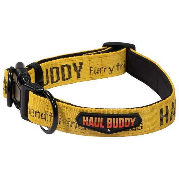 Medium Breed Dog Collar w/ Soft Neoprene Padded, Buckle, & Double D-Ring - Adjustable Quick Release Collar for Male Female Dogs - 109C Yellow