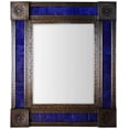 thumbnail image 1 of Medium Brown Cobalt Tile Mexican Mirror, 1 of 1