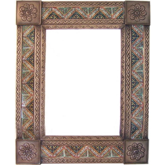 Medium Brown Morelia Tile Talavera Tin Mirror