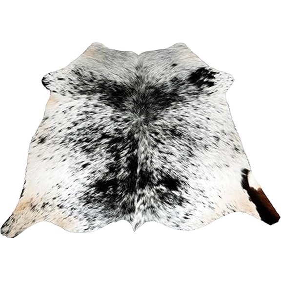 Black White Cowhide Rug, Real Leather Hair-on Animal Hide, Natural and Stylish Home Décor Accent, Suitable for Modern Spaces