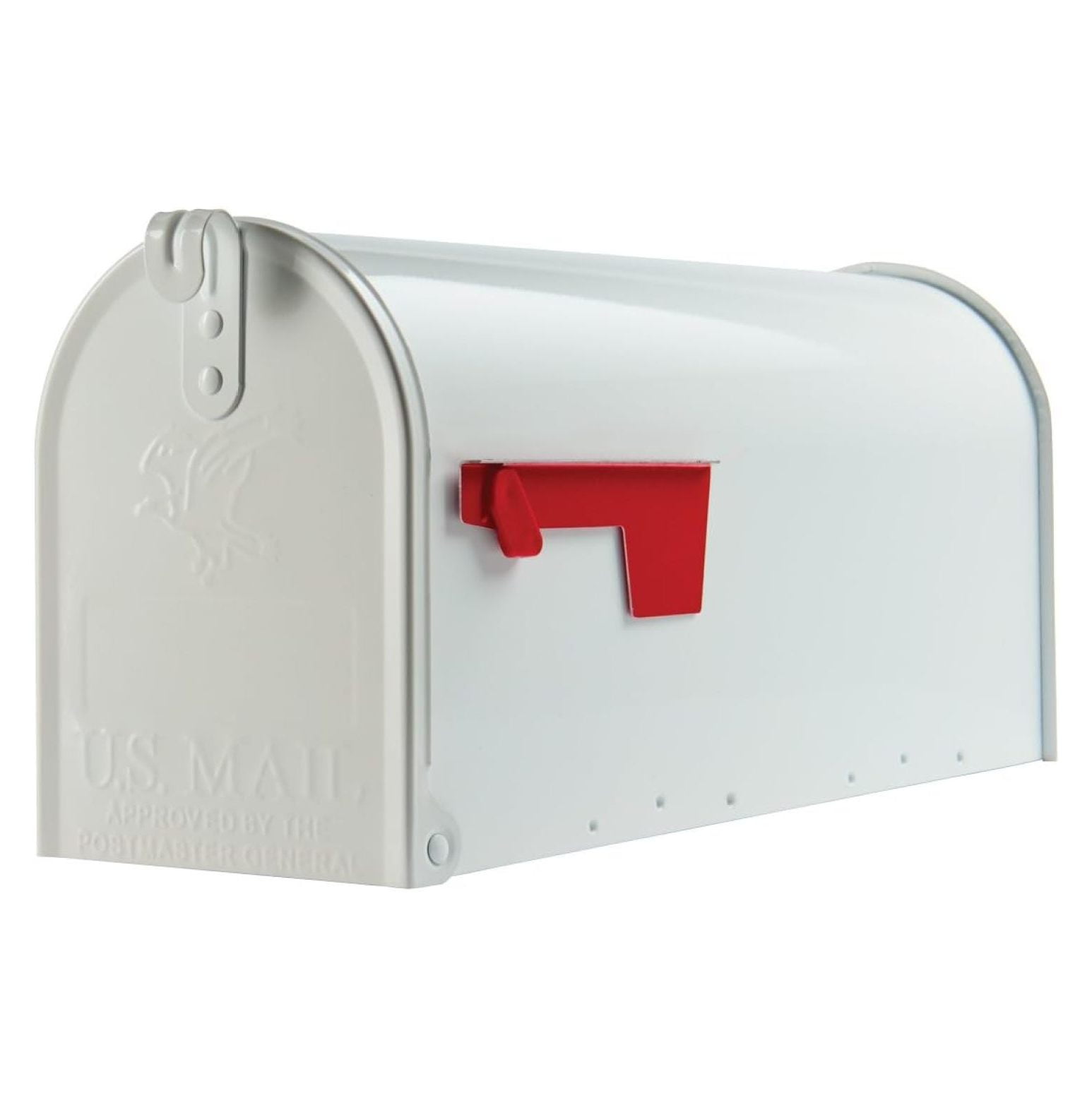 Medium Capacity Galvanized Steel White, Post-Mount Mailbox, E1100W00
