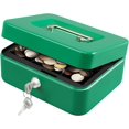 thumbnail image 1 of Medium Cash Box with Money Tray, Locking Steel Medium Cash Box, Small Safe with Key, for Daily S Coin Collection. (Green), 1 of 7
