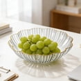 thumbnail image 1 of Medium Clear Flower-Shaped Plastic Fruit Bowl, Elegant Floral Design for Snacks & Fruits, 1 of 6