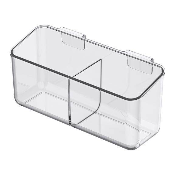Medium Clear Hanging Organizer Bin by Simply Tidy Plastic Clip-On Storage for Craft Tools & Supplies - Fits Most Rolling Carts & Uncapped Surfaces - 12 Pack