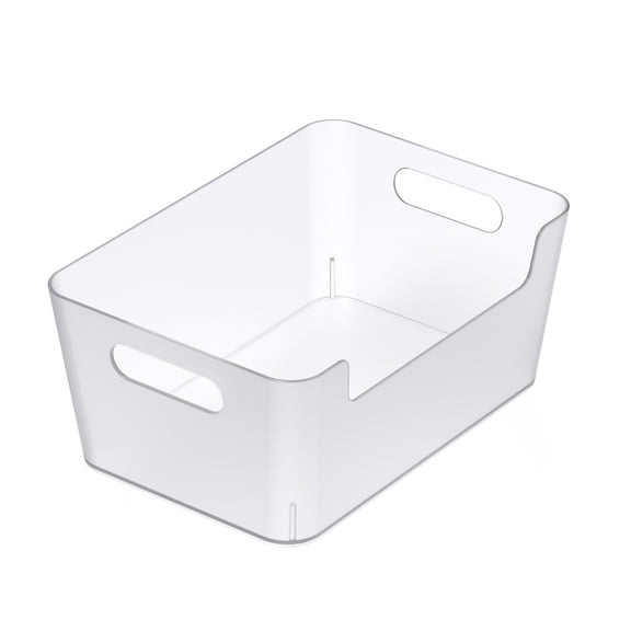 Medium Clear Open Storage Bins by Simply Tidy  9" x 7" Plastic Organizer Bins with Integrated Handles for Craft - Office & Home Use - 24 Pack