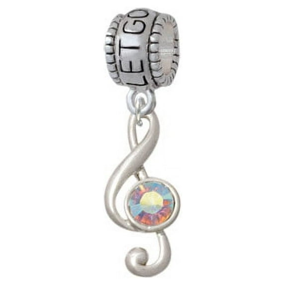Medium Clef with AB Crystal - Let Go Let God Charm Bead