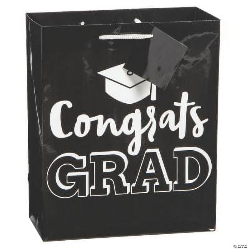 Hallmark 9 Medium Graduation Gift Bag with Tissue Paper (Class of 2023, Tassel, Black, White and Gold) for High School, College, University