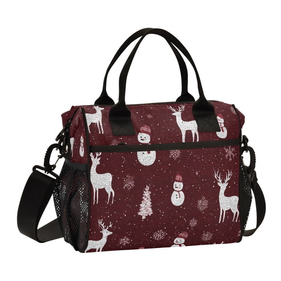 Medium Cooler Bag Lunch Bag Portable Meal Bag Work Meal Bag Outdoor Meal Bag Travel Meal Bag Picnic Meal Bag Going Out Meal Bag Beautiful Cute Christmas Pattern