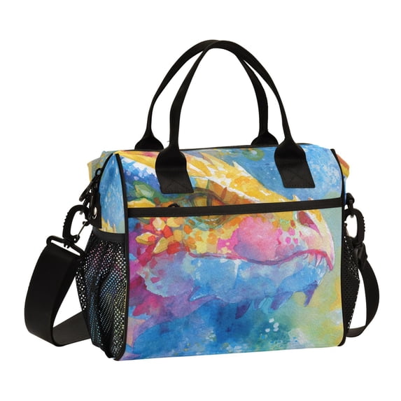 Medium Cooler Bag Lunch Bag Portable Meal Bag Work Meal Bag Outdoor Meal Bag Travel Meal Bag Picnic Meal Bag Going Out Meal Bag Beautiful Watercolor Dragon