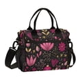 thumbnail image 1 of Medium Cooler Bag Lunch Bag Portable Meal Bag Work Meal Bag Outdoor Meal Bag Travel Meal Bag Picnic Meal Bag Going Out Meal Bag Christmas Red Flowers, 1 of 6
