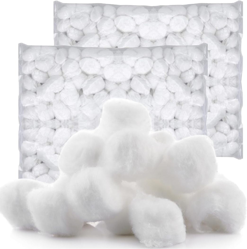 Medium Cotton Balls [Pack of 4000] Non-Sterile Absorbent 100% Cotton Prepping Balls for Make-Up, Nail Polish Removal, Applying Oil Lotion or Powder, Crafts