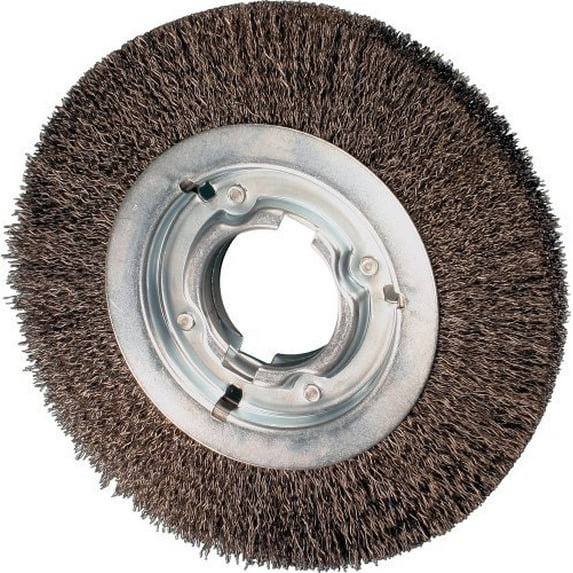 Pferd Crimped Wire Wheel Brush 8 Inch Dia Medium Face .014 Carbon Steel 2 Inch Keyed Arbor