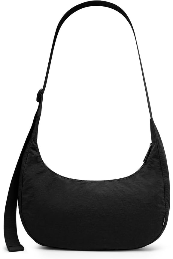 Medium Crossbody Crescent Bag for Women Men Trendy, Nylon Crossbody Hobo Bag with Adjustable Strap and Inner Pockets.