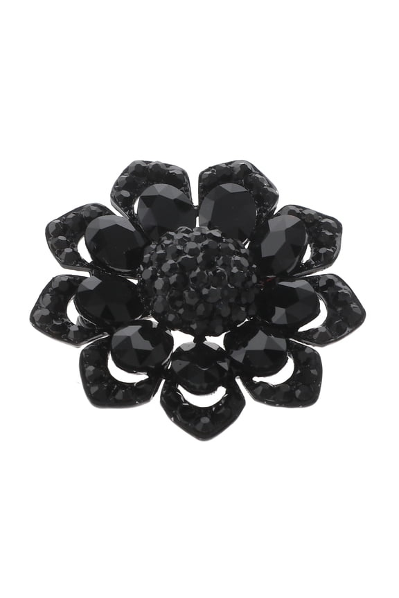 Medium Crystal Flower Brooch