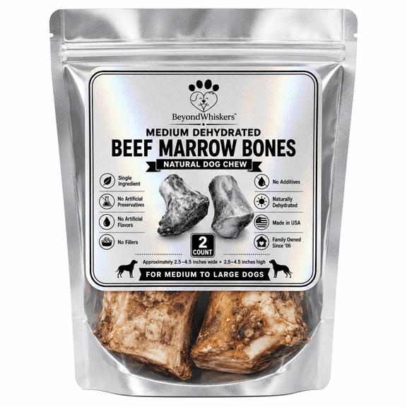 Medium Dehydrated Beef Marrow Bones for Dogs (2 Bones)