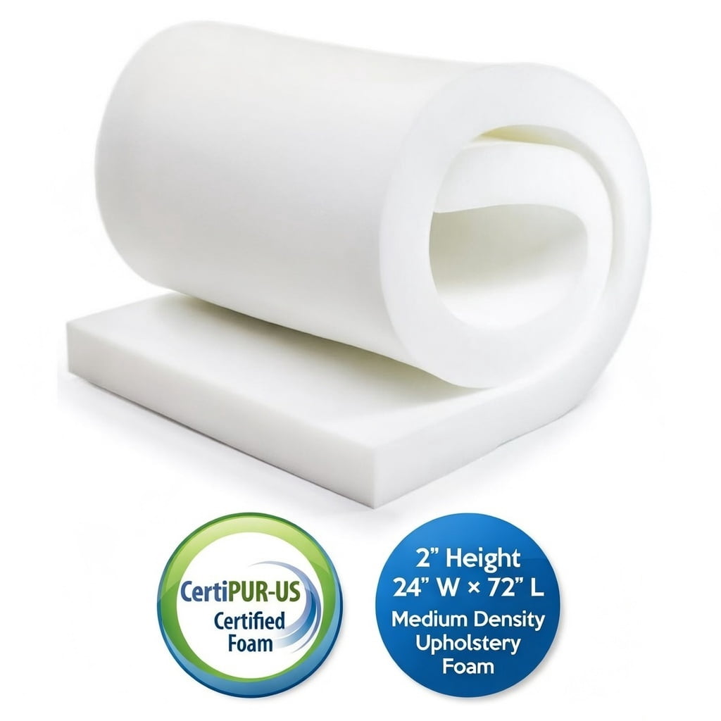 Sedona Designz Couch Cushions Seat Medium Density Foam Pads 2Hx24Wx72L Inches 33ILD