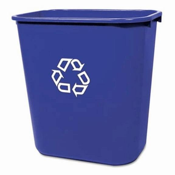 Medium Deskside Recycling Container Rectangular Plastic 28 1/8 qt Blue