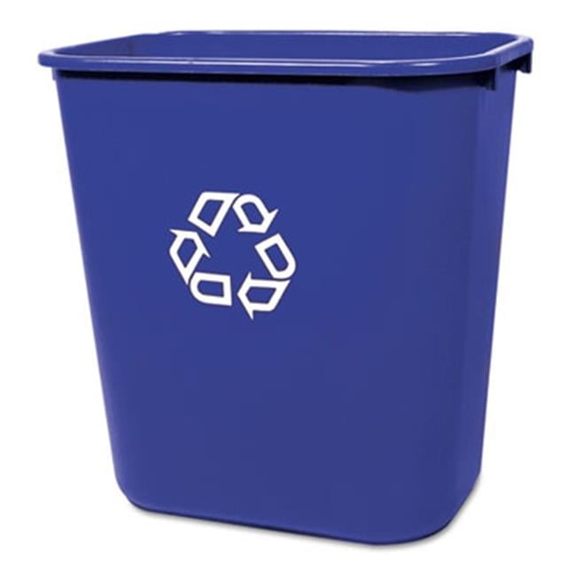 Medium Blue Plastic Office Recycling Wastebasket