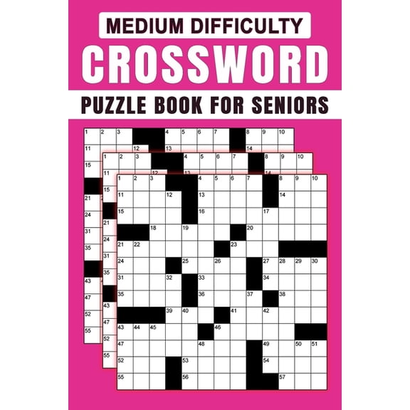 Medium Difficulty Crossword Puzzle Book For Seniors, (Paperback)