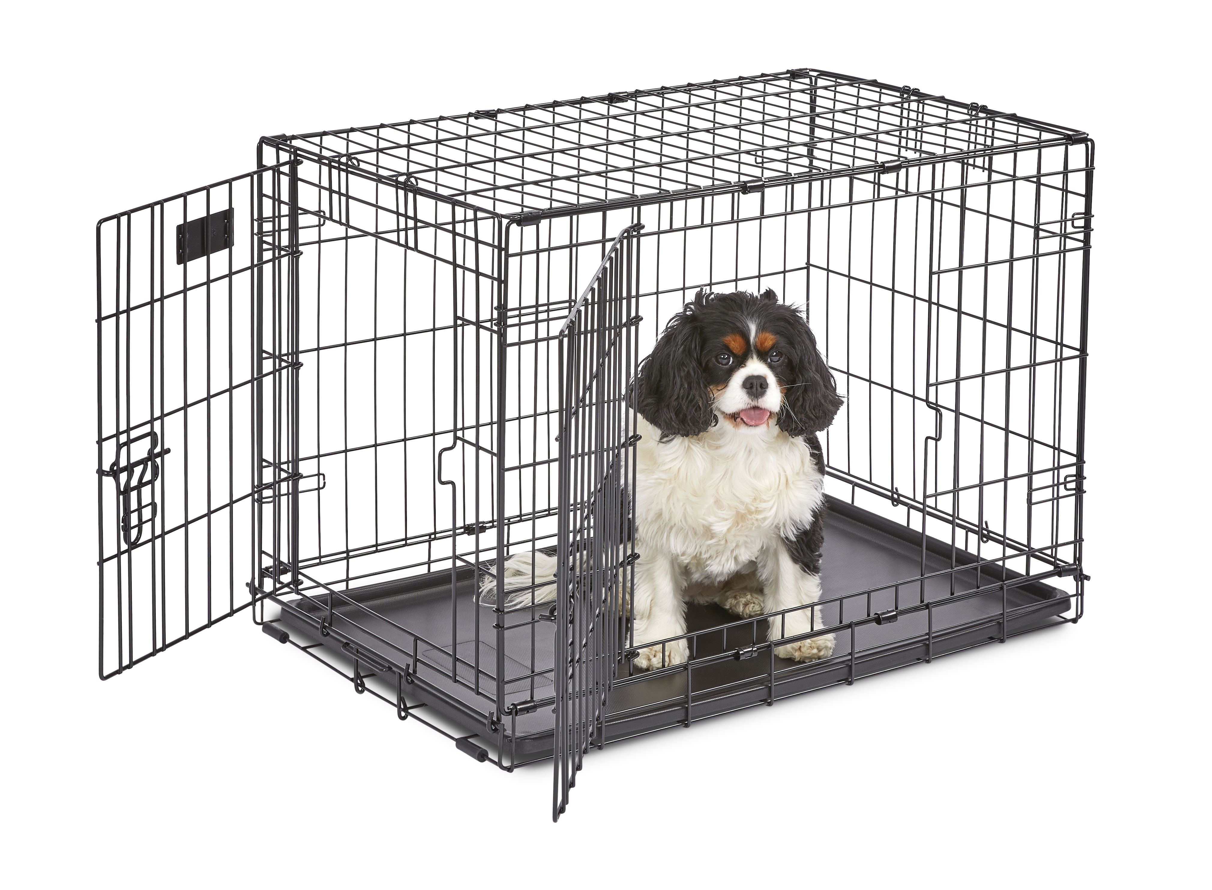 Medium Dog Crate | MidWest iCrate 30" Double Door Folding Metal Dog Crate | Divider Panel, Floor Protecting Feet & Dog Pan | 30L x 19W x 21H Inches, Medium Dog Breed - image 1 of 7