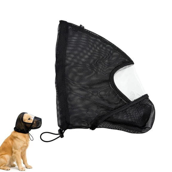 Medium Dog Head Mask for Protection - Breathable Mesh Cone Alternative for Barking, Biting, Licking Wounds & Chewing Furniture
