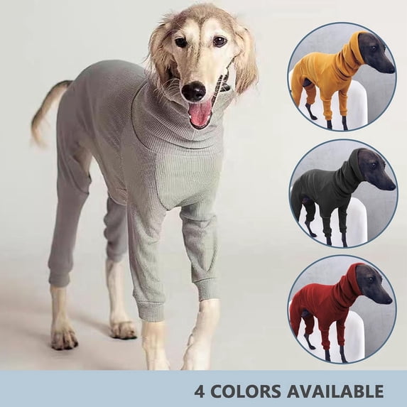 Medium Dog Pajamas Pjs Puppy Jumpsuit Spring Autumn Pet Small Dog Sweater Onesie Thin Turtleneck Soft Stretchy 4 Legged Rib Dog Bodysuit for Whippet Italian Greyhoun (Red,XL)