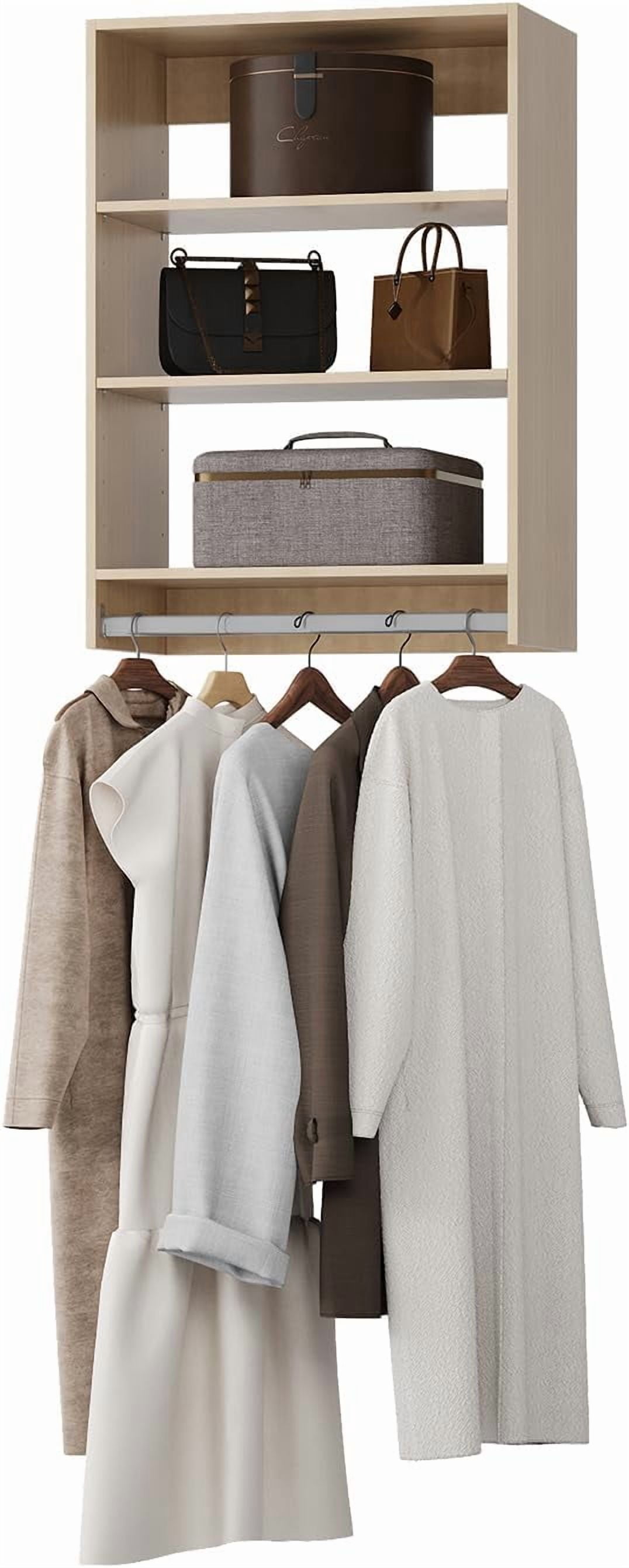 Medium Double Hanging Closet Unit, Modular Closet System, Wood Closet ...
