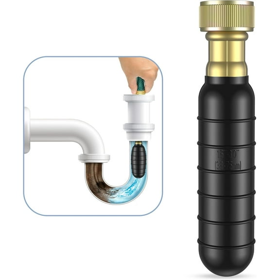 Medium Drain Cleaning Bladder Fits 1.5"3" Pipes, Drain Bladder Unclogger for Bathroom Sinks, Showers, Swimming Pool Drains, Kitchen Sinks and Main Drains