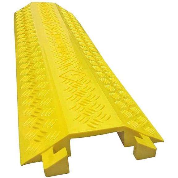 Medium Drop Trak Cable & Hose Protector - Channel Size: 4"W x 1"H - Yellow - 3 Pack