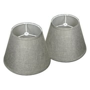 Small Empire Lamp Shade Set of 2 – Grey Linen for E26/E27 Uno Fitter, 5.9" Top x 10.23" Bottom x 7.8" H, Replacement for Table Lamps