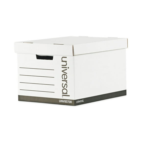 Medium-Duty Lift-Off Lid Boxes, Letter/Legal Files, 12" X 15" X 10", White, 12/Carton