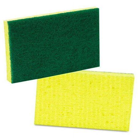 Medium-Duty Scrubbing Sponge, 3.6 X 6.1, 0.7" Thick, Yellow/green, 20/carton | Bundle of 2 Cartons