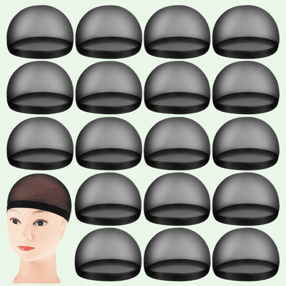 Medium Elastic Nylon Wig Cap - Pack of 100, Secure Hair, Light and Breathable (Black)